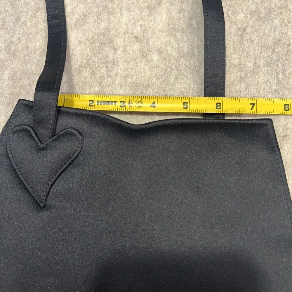 Gorgeous Victoria Secret Handbag Black Satin Cocktail Bag With Heart‎ EUC - Picture 5 of 11